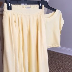 Mable: Boxy Crop Top and Midi Skirt Set. With Pockets